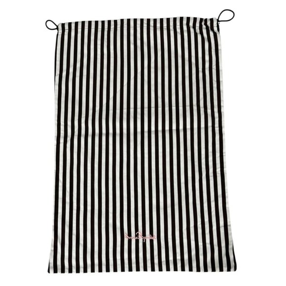 Henri Bendel Laundry Bags Brown White Stripe Wash Wear Drawstring 16 x 24 2-PC - Picture 7 of 14